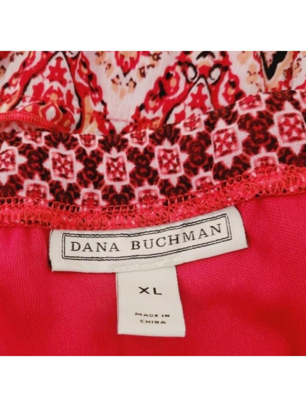 Dana Buchman Red Print Skirt Size XL - Picture 2 of 2